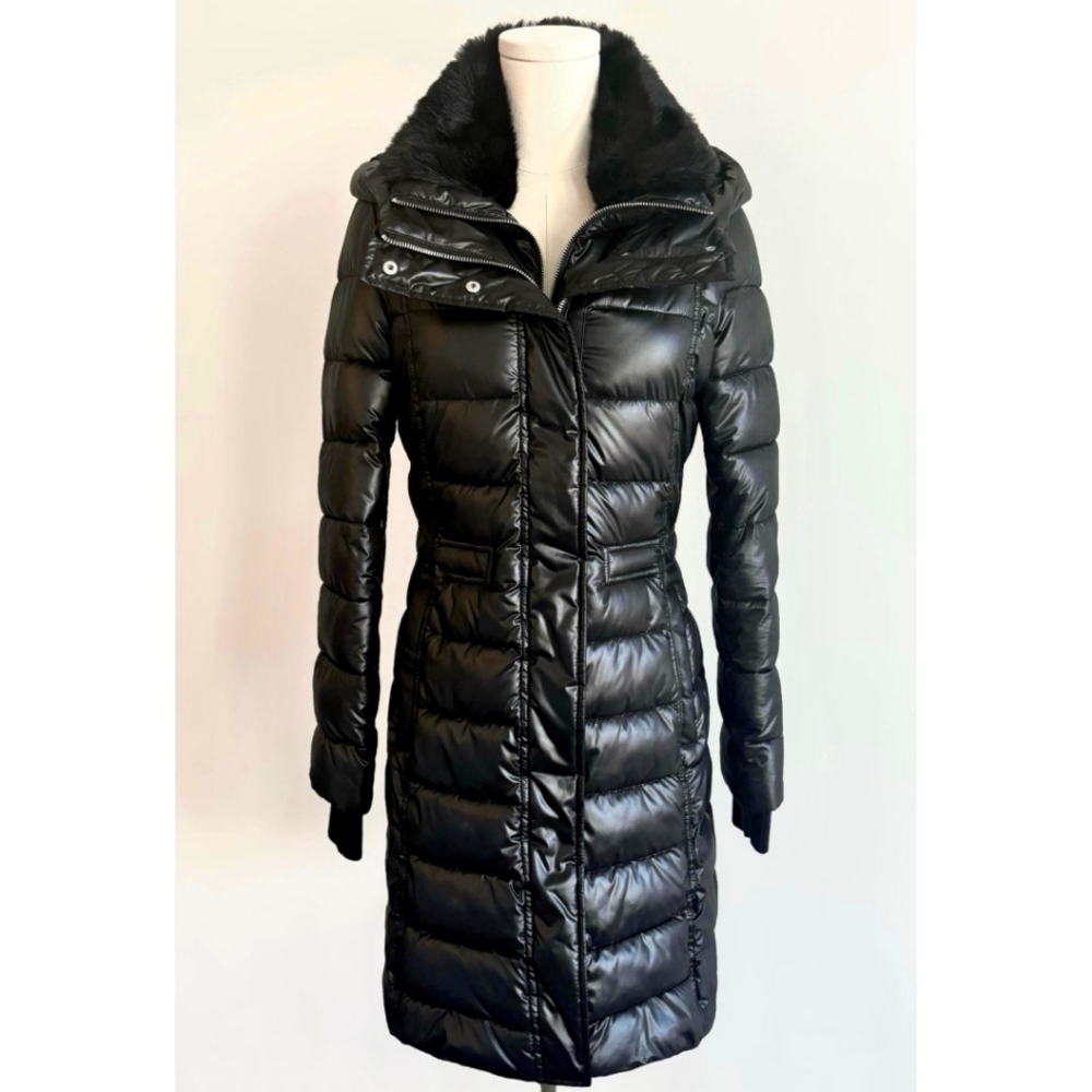 Black French Connection long Down Puffer Jacket